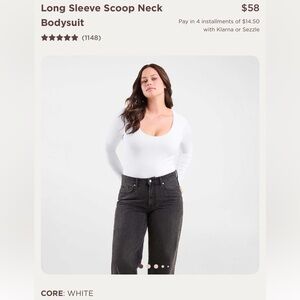 Nuuds white scoop neck bodysuit XL